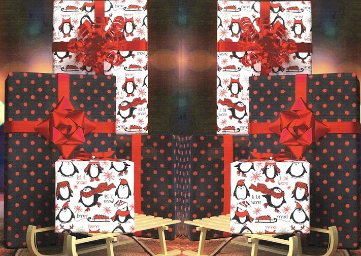 #4211 Penguin Pals Reversible Double Roll 