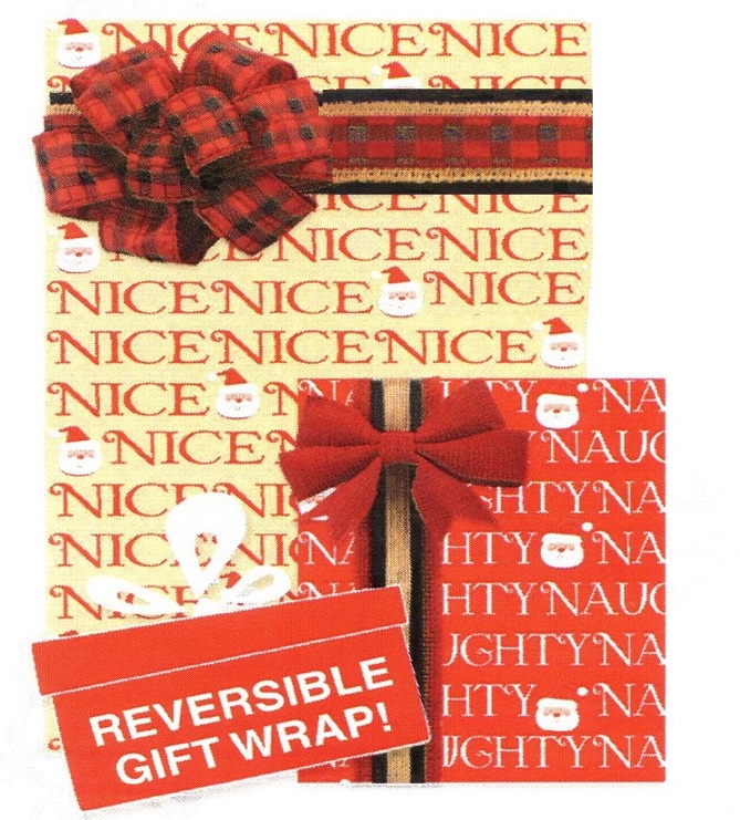 #2309 Naughty & Nice on Kraft Reversible Wrap