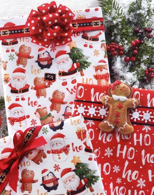 #2419 Christmas Critters Reversible Wrap