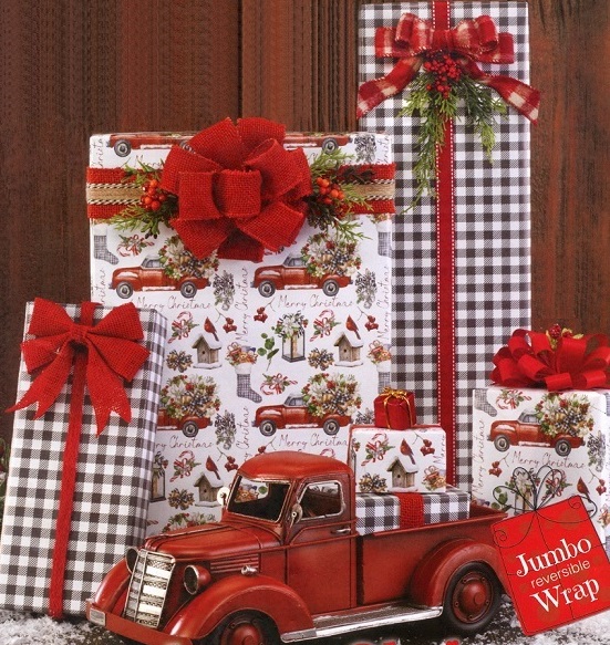 #2516 Farmhouse Christmas Reversible Jumbo Roll