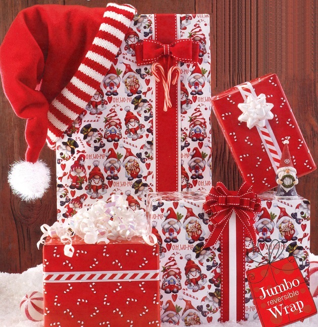 #2518 Merry Little Gnomes Reversible Jumbo roll 